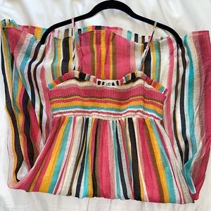 Adorable Multicolor Stripped Sun Dress